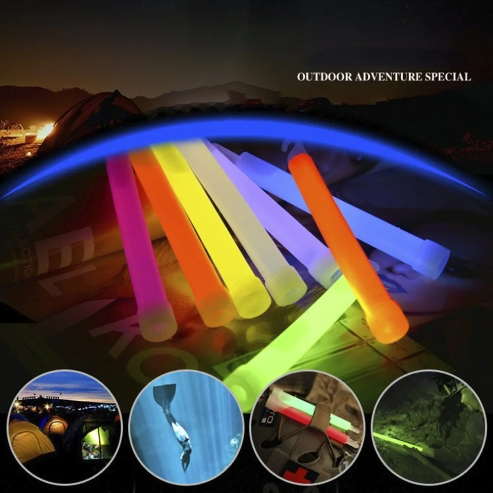 6-Inch Light Sticks LED Plastic Wands Rally Rave Cheer Batons Party Flashing Glow Stick With Hook For Camping Sale | Дом и сад