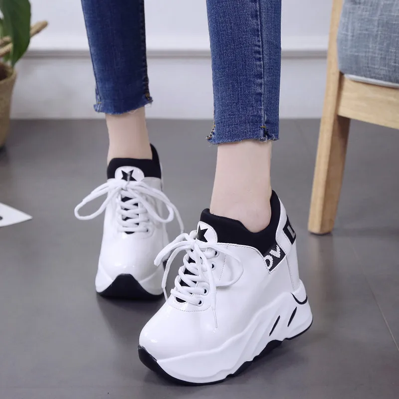 FMCYH Casual Women Leather Shoes Height Increasing Ladies Footwear Platform Wedge Female Outdoor Girl's Women's Sneaker | Обувь
