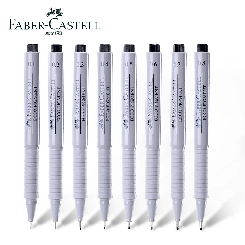 

Faber Castell Fibre-tip pen Ecco Black Pigment Manga Fine Pens 9pcs Waterproof Micron Art Markers Ultra Fineliner Technical