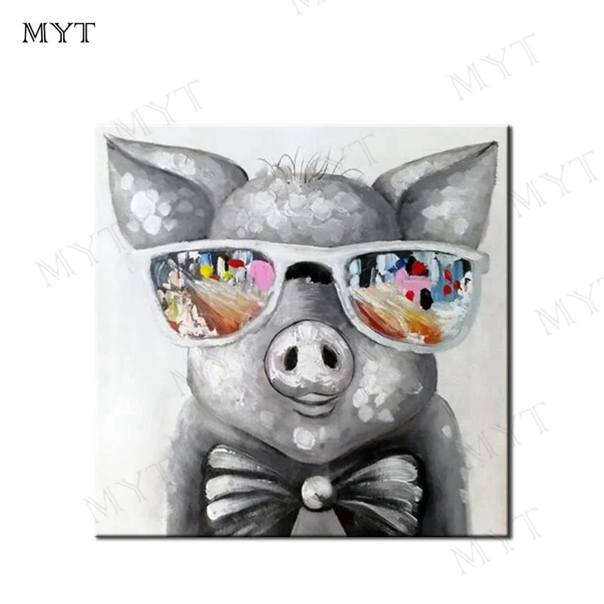 MYT Pig картина красивая 100% Ручная роспись Современные абстрактные картины маслом