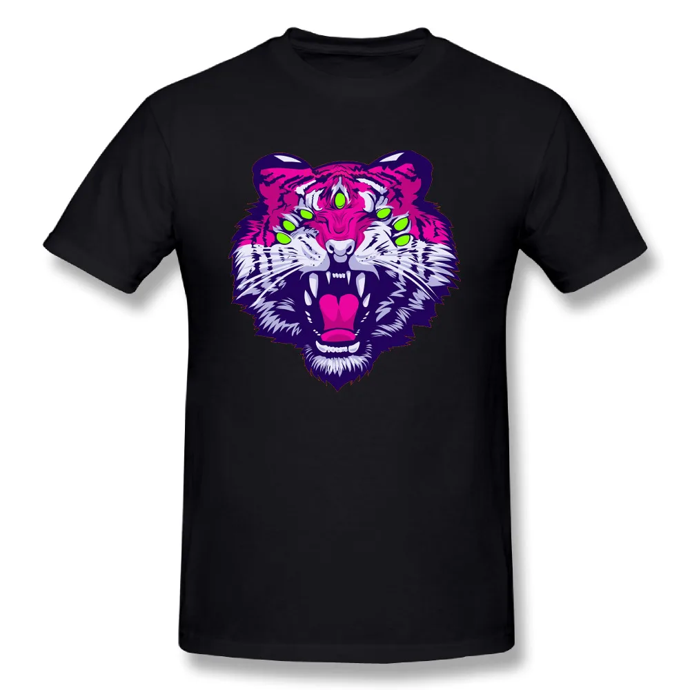 New Fashion Seven Eyed Tiger T Shirts Men Euro Size Cotton Mens t-shirt Casual Short Sleeve O Neck Personality Man Tee Tops | Мужская