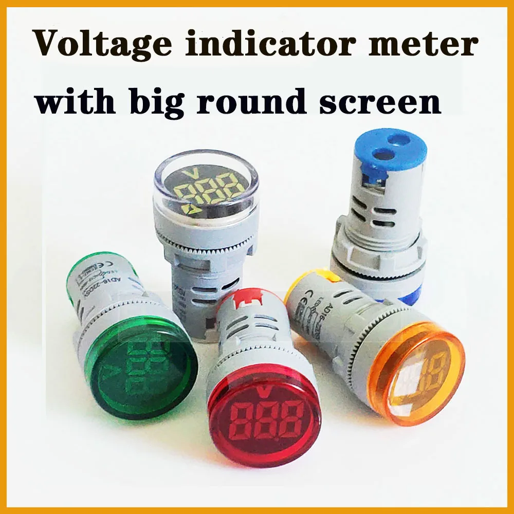 

Voltage Meter 22mm LED Digital Display Gauge Volt Indicator Signal Lamp Voltmeter Lights Tester Combo Measuring Range 60-500V AC