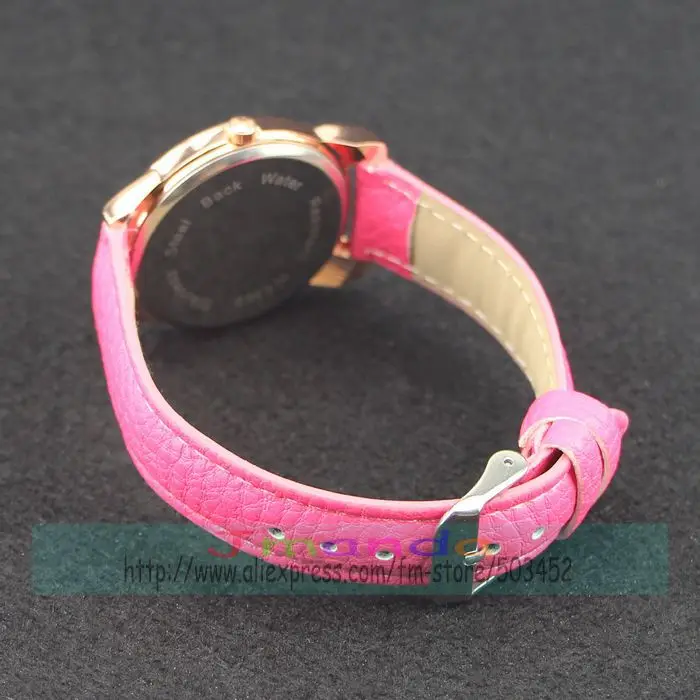 100 шт./лот Новое поступление розовое золото корпус Хрустальные Часы милый кот