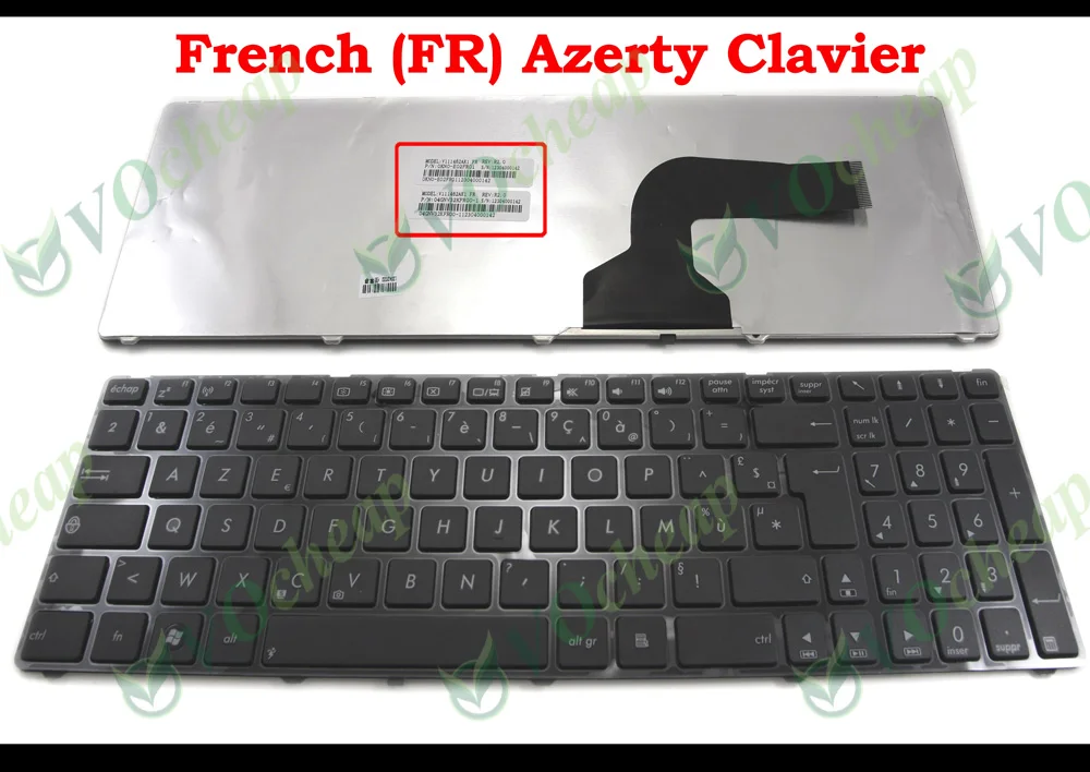 Французская клавиатура для ноутбука Asus K52JT K52JE K52DR K52N K52JK K52JC K52F K52JR K53E K53SM K53SV K53SJ K73SV