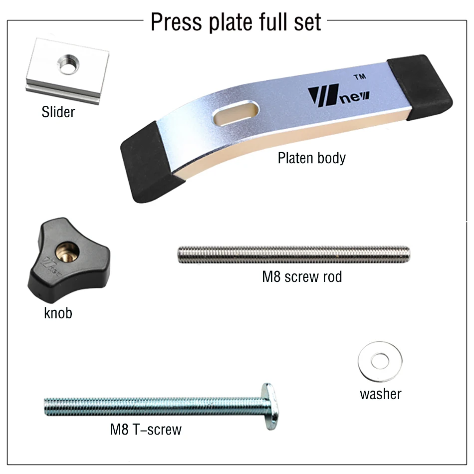 A T-tracks Slot dedicated Miter Track Jig Fixture T-Slot,Woodworking Pressboard Clamp,T Screw T Slider, Pressure Block Woodworking - Цвет: A