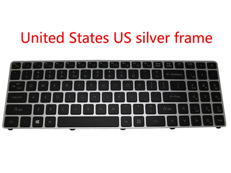 Клавиатура для ноутбука Quanta TWD TWS США MP 12K73US 920 AETWDU00010 Россия RU 12K73SU Серебристая
