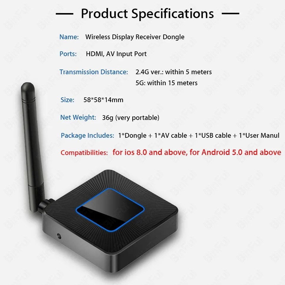 MHL беспроводной HDMI приемник Wifi Дисплей Dongle адаптер для Iphone Android Micro USB Type C