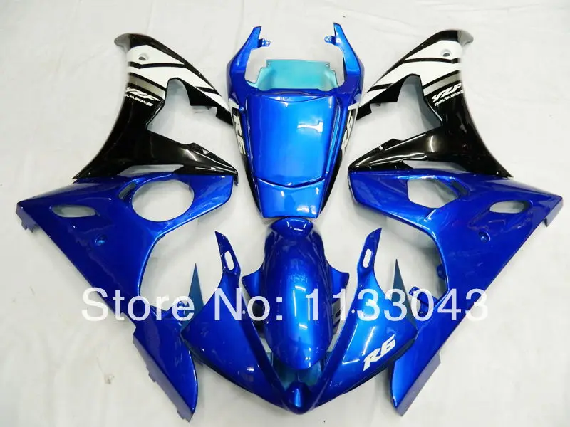 

Hi-grade ABS fairings for Yamaha YZF-R6 03 - 05 YZF R6 03 04 05 YZF 600 R6 2003 2004 2005 blue white black bodywork