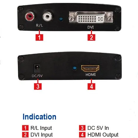 Конвертер DVI + R/L в HDMI|Кабели VGA| |