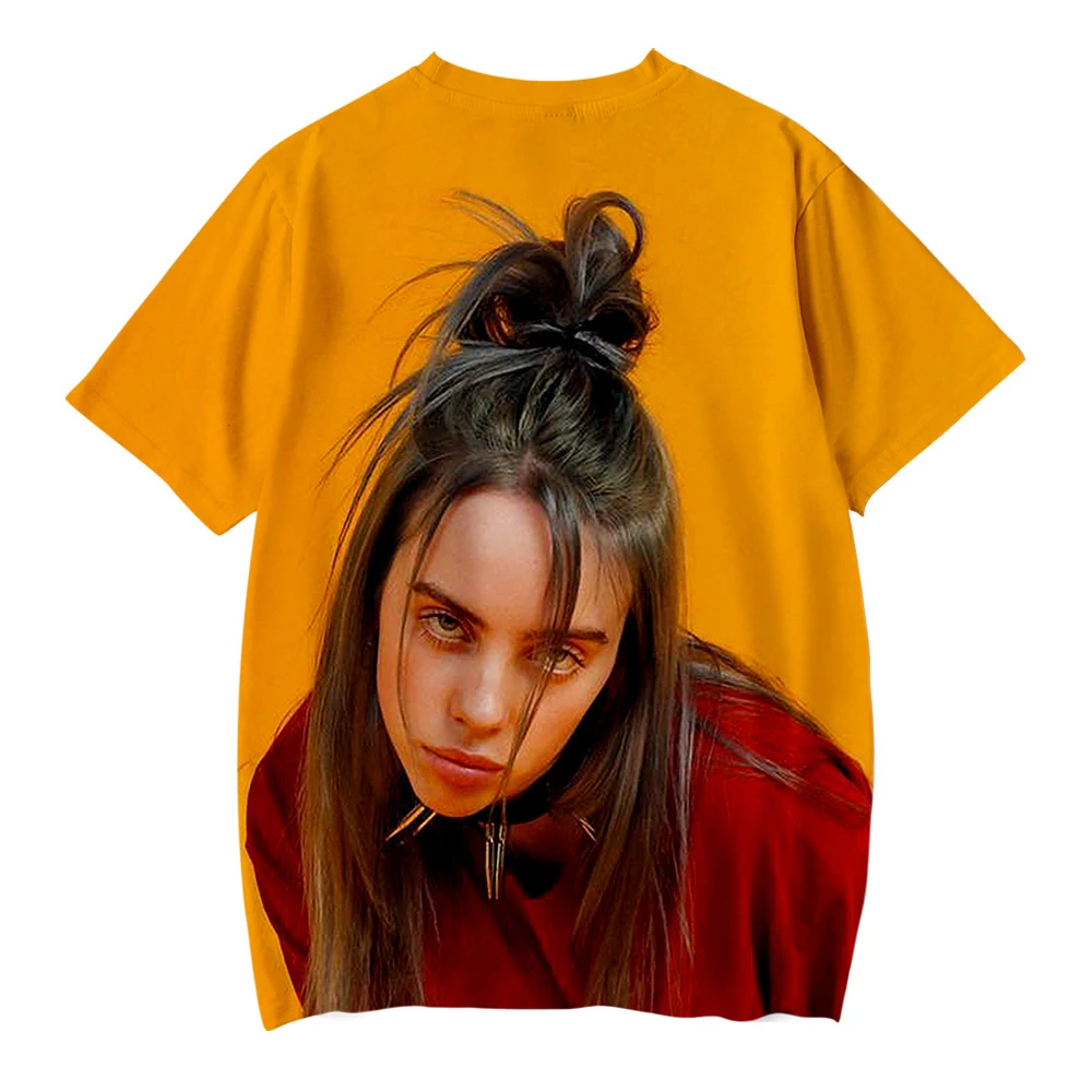 Лидер продаж новая крутая одежда с 3D принтом Billie Eilish футболка Повседневная