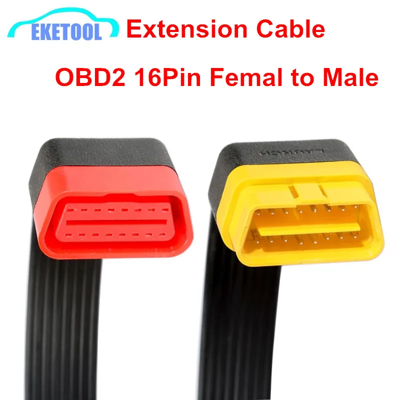 Кабель удлинитель OBDII 16 контактный цветной провод разъем Мама папа кабель для LAUNCH