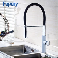 fapully kitchen sink faucet pull out white chrome swivel mixer sink tap water torneira