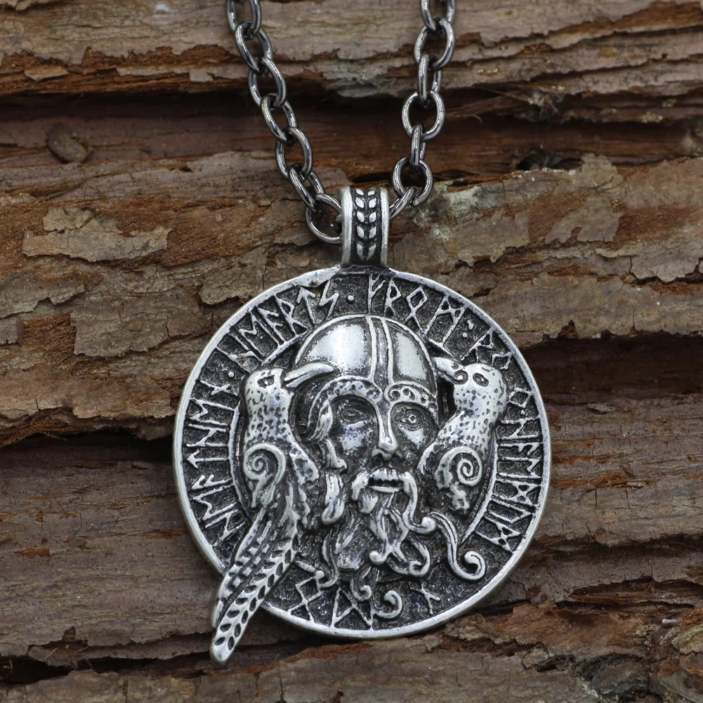 Youe shone Men odin с воронами подвеска символикой викингов амулет кулон вороном норсе