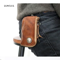 100 genuine leather key wallet men male multi function zipper car key bag case card holder coin purse organizer housekeeper