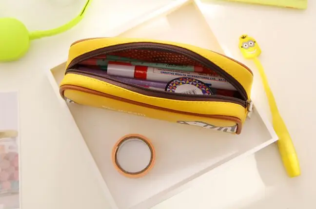 kawaii Sweet Cute Animal Family Large Capacity PU Leather pencil case Pencil Bag Stationery Case School Supply | Канцтовары для