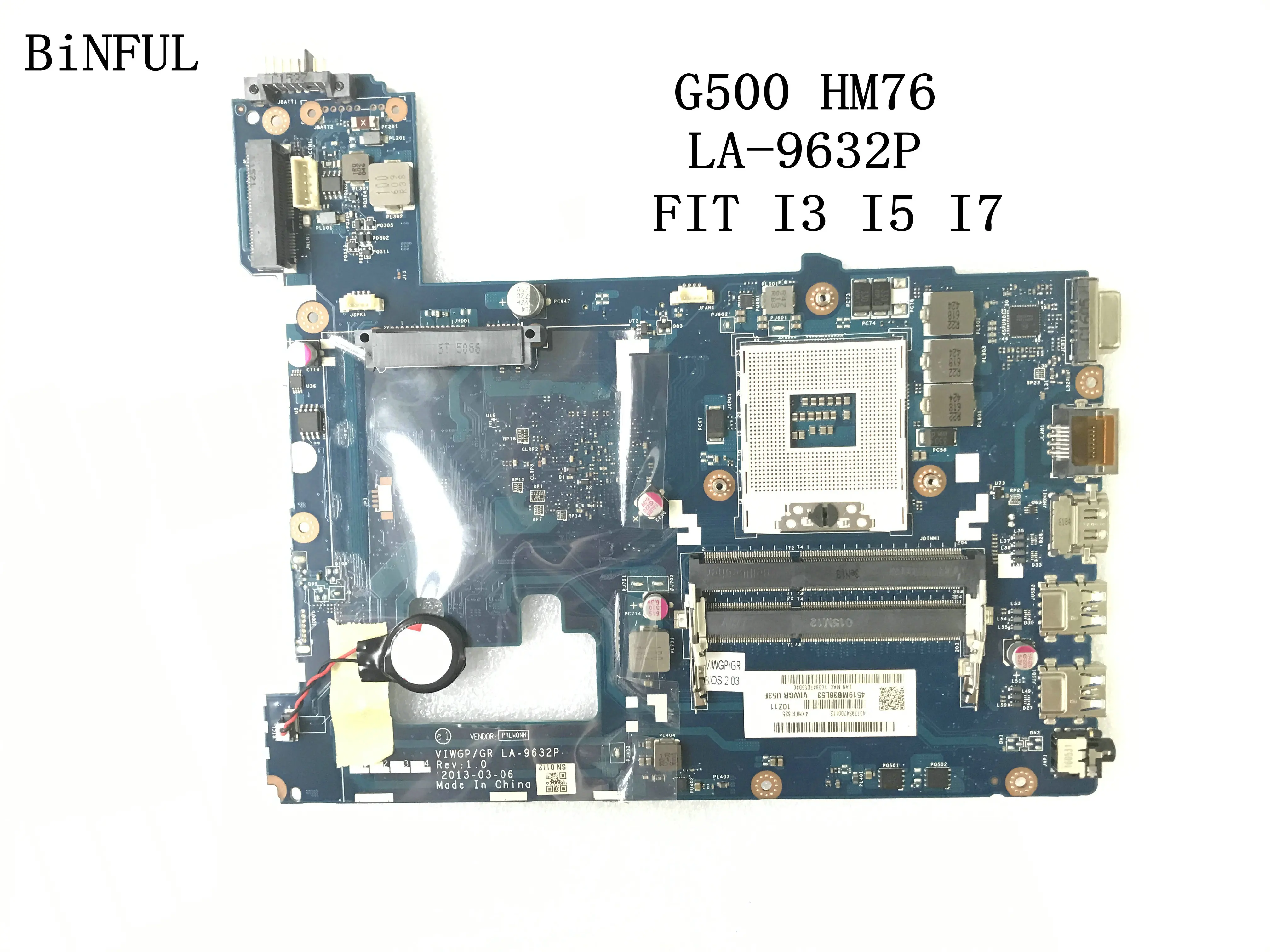 BiNFUL STOCK материнская плата VIWGP/GR LA 9632P для ноутбука LENOVO G500 NOTEBOOK HM76 I3 I5 I7|Материнские