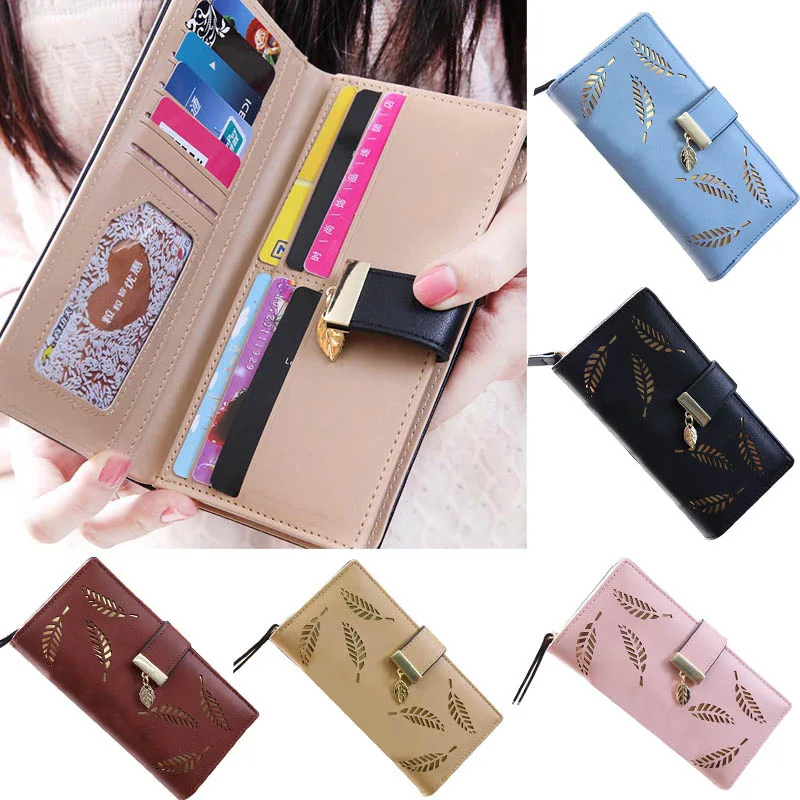 Новое поступление Модный женский кошелек с полыми листьями из искусственной