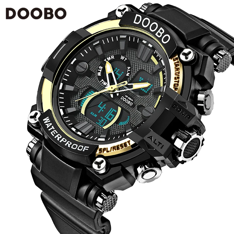 Мужские спортивные часы DOOBO аналоговый цифровой светодиодный дисплей
