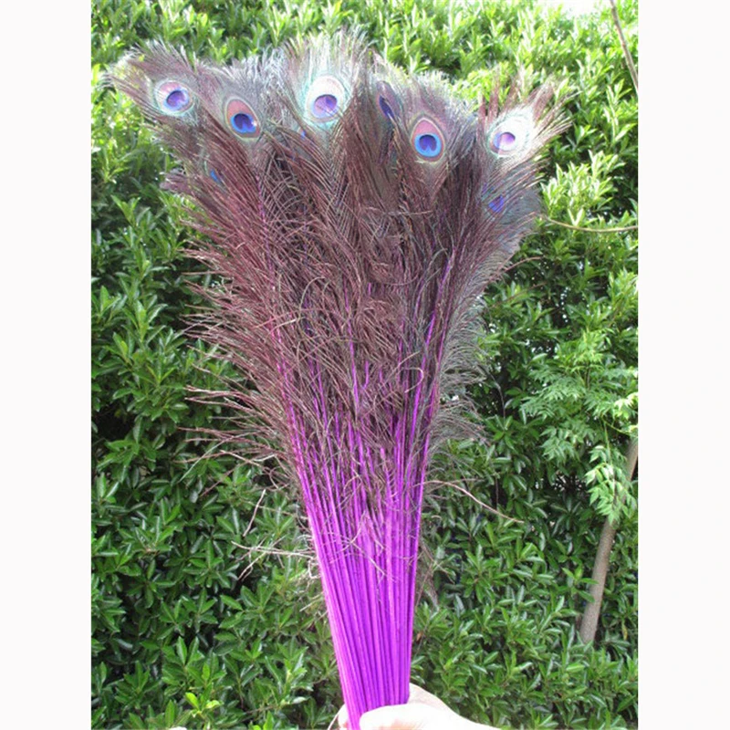 

Fast delivery, 100pc Wholesale 72-80CM / 29-32 inch high-quality natural peacock feather DIY decoration holiday party