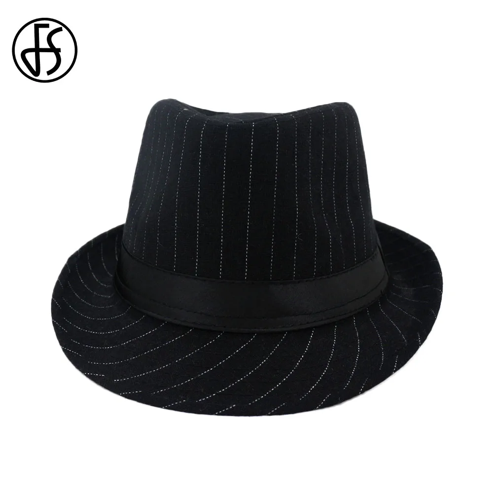 

Женская винтажная фетровая шляпа FS, шляпа в полоску с широкими полями, летняя, 2019