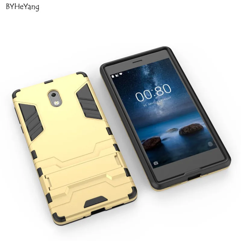 BYHeYang For NOKIA 3 Case 5.0inch Shockproof Robot Armor Hybrid Rubber Slim Hard Phone Cover Nokia Nokia3 Back |