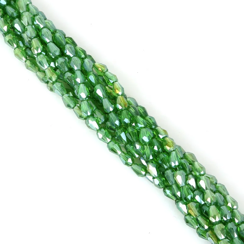 Grass green-AB Стиль, 70 шт./лот, цветные хрустальные бусины в форме капли воды, стеклянные бусины для рукоделия, аксессуары для ювелирных изделий ручной работы - Цвет: Grass green-AB