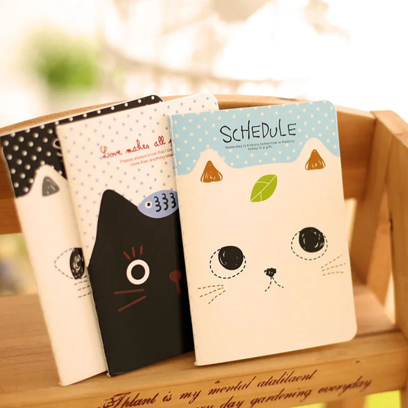 40pcs/lot Cute cat mini notebook Stitching Binding note book Portable planner memo stationery office accessories School G156