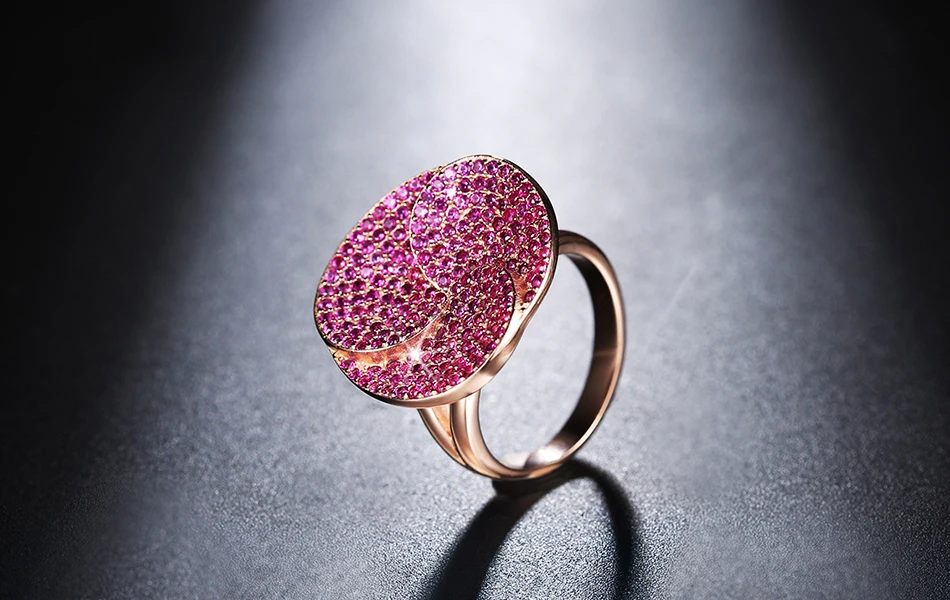 ORSA JEWELS модное роскошное свинцово-никелевое кольцо из розового золота Цветные вечерние кольца с цветком с 207 шт ААА кубический циркон для женщин OR135