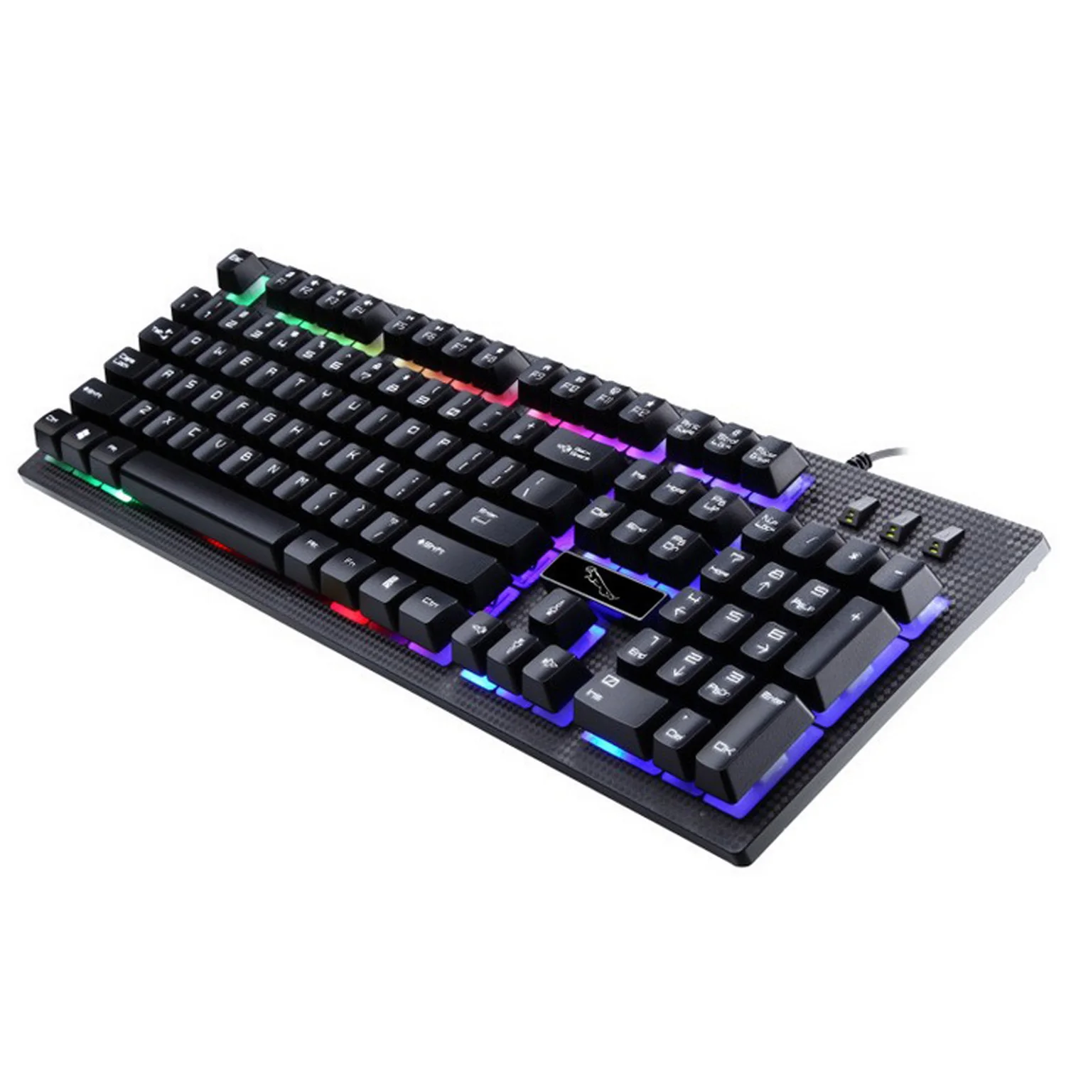 Elisona 104 ключей USB Проводная клавиатура Красочные RGB Подсветка игровая Клавиша