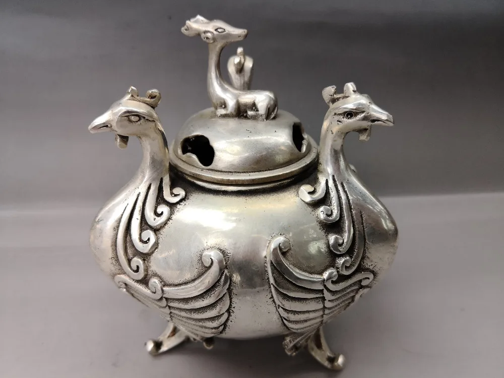 Китайская старинная Серебряная резьба произведенная вручную Цитрон SanFeng