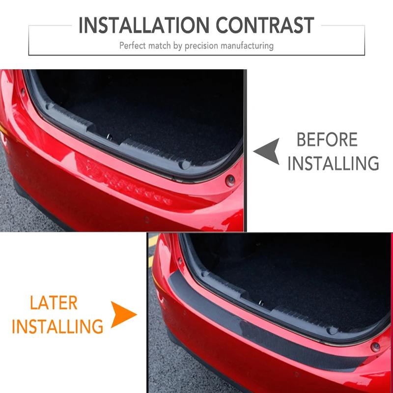 Защитная Наклейка для багажника автомобиля из углеродного волокна 90*8 8 см Skoda Octavia