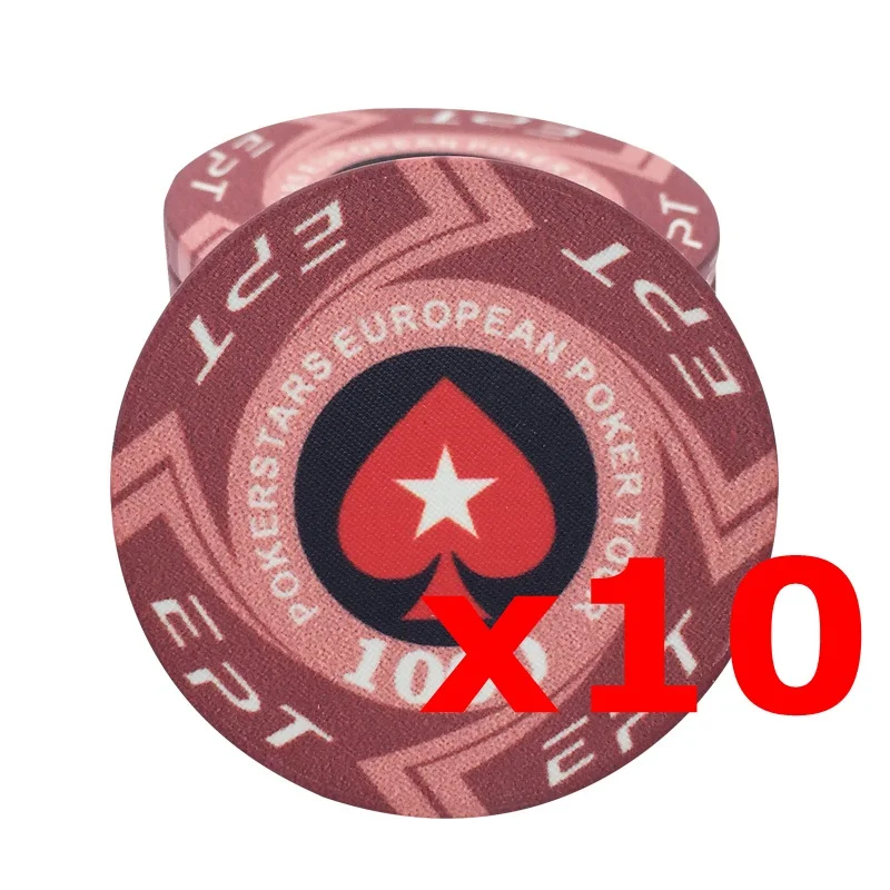 Round 1000 Игровые фишки для покера EPT керамические Профессиональные фишки для покера набор настольных игр европейские фишки для покера 10 шт./лот - Цвет: Round 1000