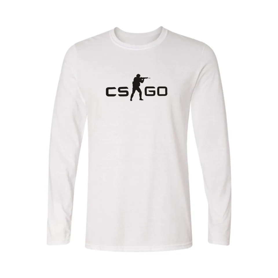 Черный Мода csgo футболки мужчин XXXL Длинным Рукавом CS ХОДУ мужские с Забавными