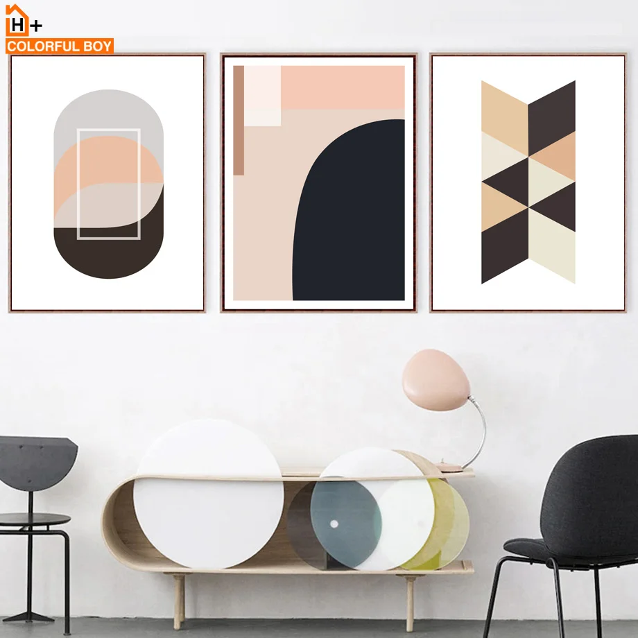 Геометрические горы море абстрактный Ar холст живопись искусство на стену