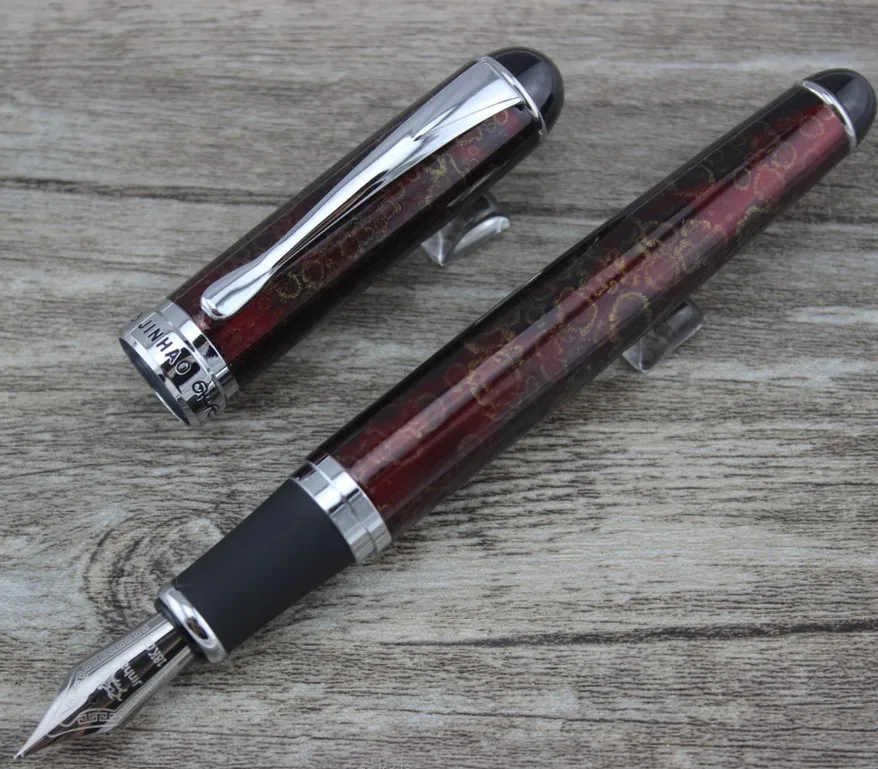 Высокое качество JINHAO X750 роскошный черный мерцающие пески 18KGP 0,7 мм перо с широким основанием чернила авторучка - Цвет: 06