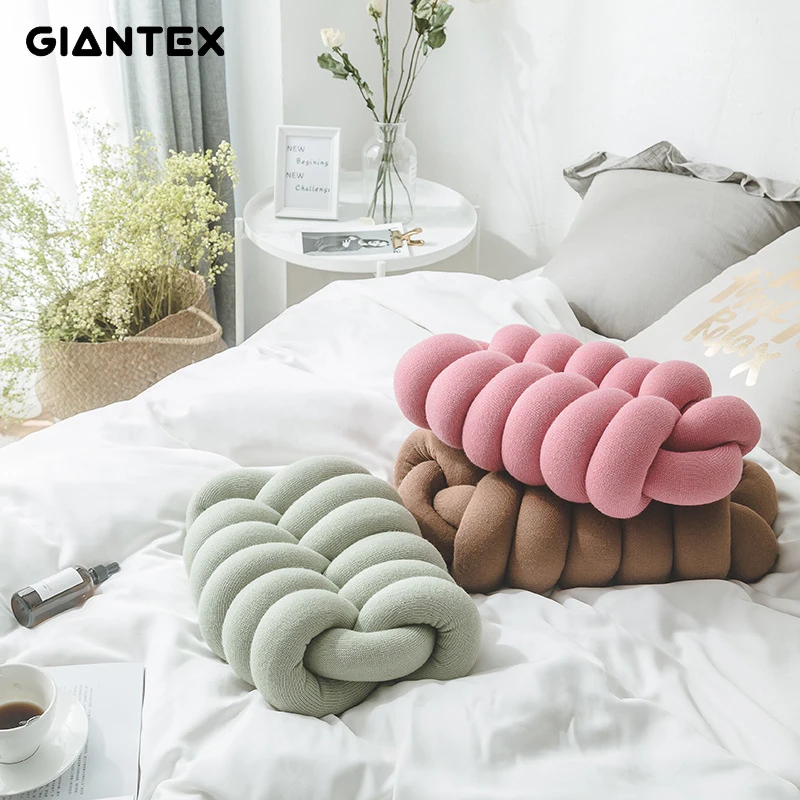 GIANTEX диванная декоративная подушка с узелком Шариковая продолговатая на спинку