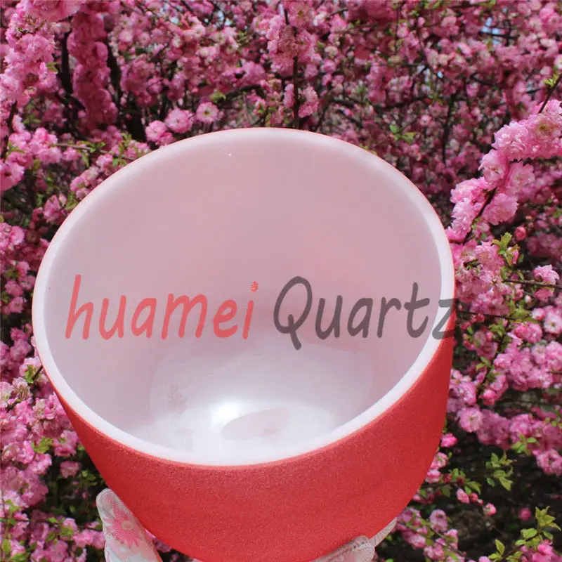 

8 inch C-Red Root Chakra Frosted Quartz Crystal Singing Bowl