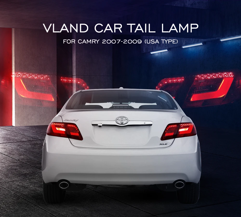 Vland автомобильный Стайлинг для 2007-2011 Toyota Camry задний свет, светодиодные задние фонари в сборе задний фонарь