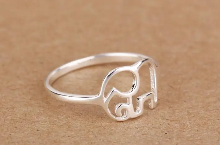 Shuangshuo New Fashion Couple Jewelry Vintage Animal Rings for Women Cute Elephant Lovers Wedding Gift Size 7 | Украшения и
