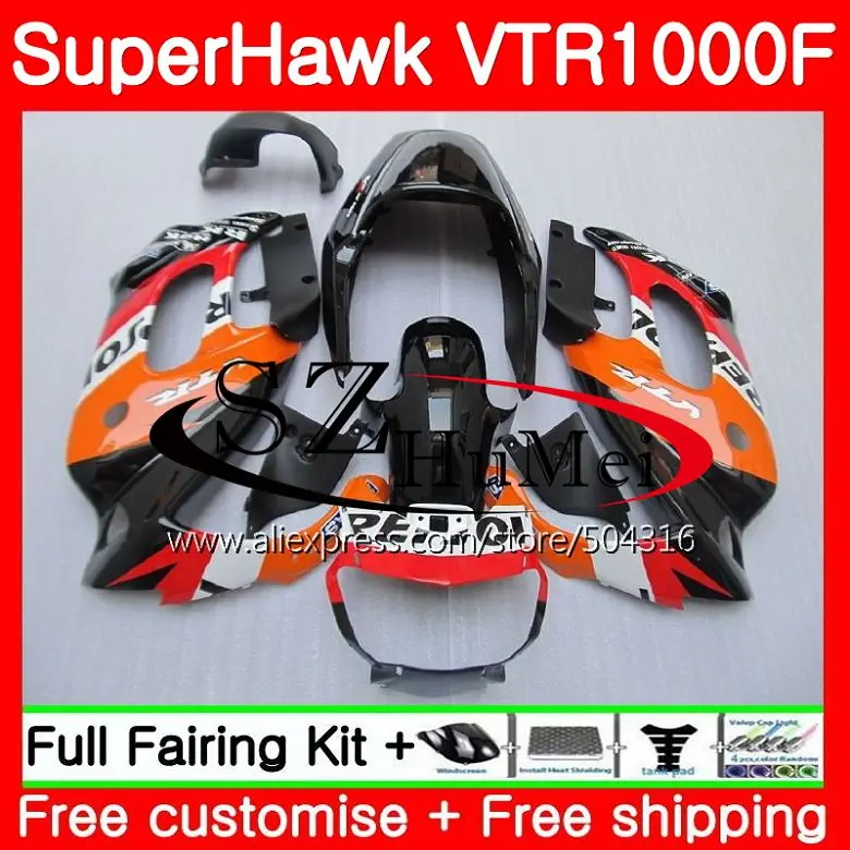 Комплект обтекателя Для HONDA Blue Flame SuperHawk VTR1000F 97 02 03 04 05 108SH.14 VTR1000 F VTR 1000F 1000 1997 2002 2003 2004