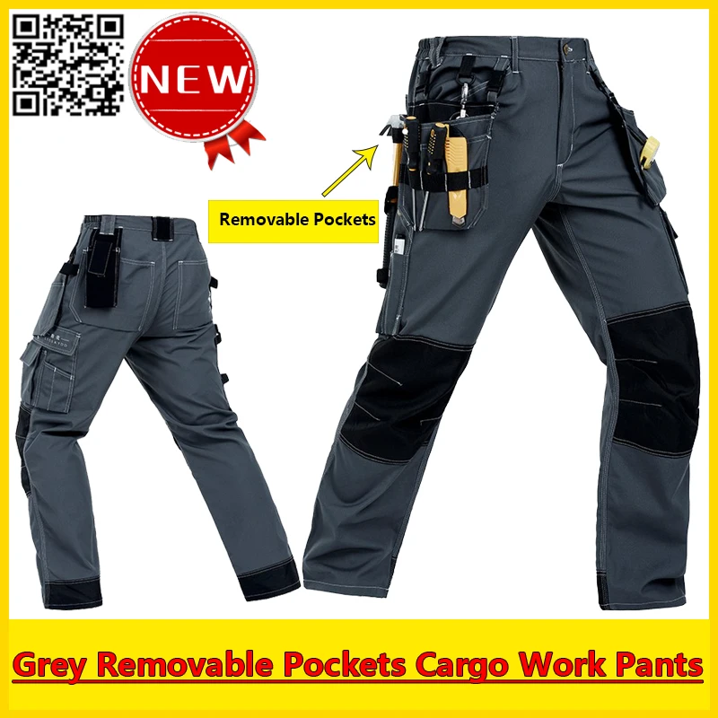 Bauskydd Mens Durable Mechanic workwear multi-pocket grey work trousers working pant free shipping | Безопасность и защита