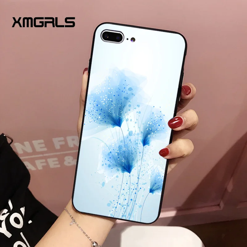 Xmgrls для iPhone 6 S Чехол мечтательный Pattern Нескользящая PC матовый чешуи цветок