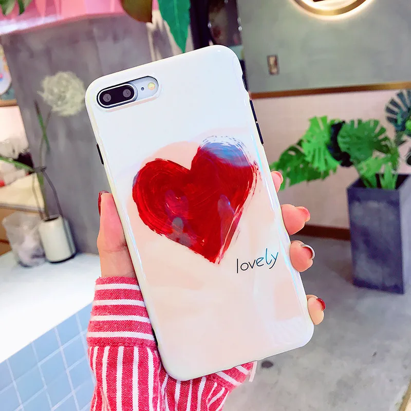 Blue ray Phone Чехол для iPhone 6 6s 7 8 Plus чехол телефона модная Милая мультяшная Любовь