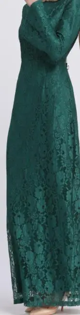 Кружевные женские мусульманские платья abaya Дубай белый желтый зеленый черный красный синий длинный халат Туника кимоно Jubah кафтан хиджаб Исламская одежда - Цвет: Abaya