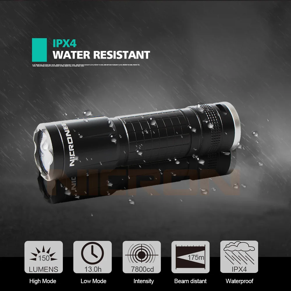 NICRON 3 Вт Фонарик светодиодный водонепроницаемый IPX4 анти-падение 150LM 3xaaa батарея мини фонарь для использования Хо держать обслуживание наружного использования N5