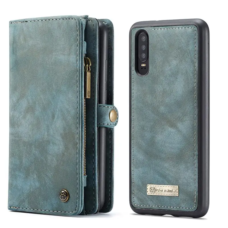 Роскошный деловой кожаный чехол-портмоне для huawei P30 Pro P20 Lite, откидной Чехол-кошелек, Магнитный чехол для телефона, чехол s для huawei mate 20 Pro - Цвет: Синий