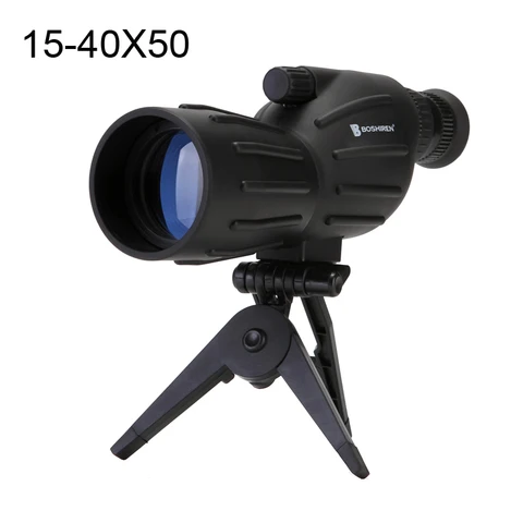 Телескоп Boshiren 15-40x50, Монокуляр с HD зумом для наблюдения за птицами, с портативным штативом, Зрительная труба с синим покрытием FMC
