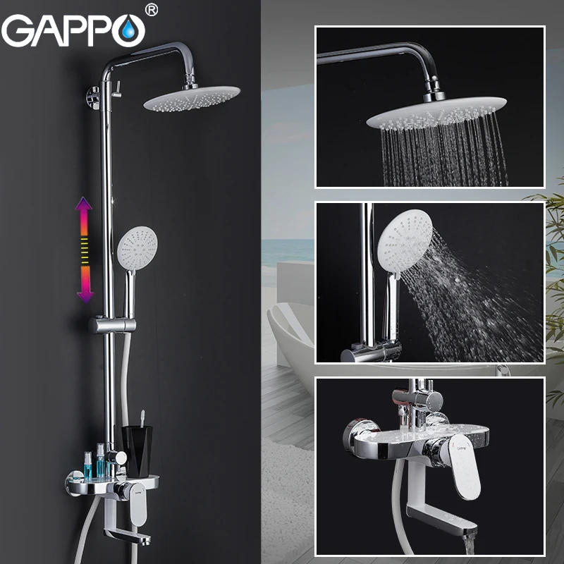 

GAPPO Shower Faucets bath shower mixer white chrome bathroom shower faucet bathtub faucet bath mixer shower head set faucet