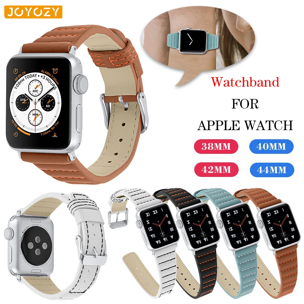 Joyozy Высококачественная кожаная Петля для iWatch 4 40 мм 44 спортивный ремешок Apple watch 42