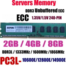 Server 8GB DDR3 1333MHz PC3-10600E ECC Unbuffered ram 4GB 2Rx8 PC3L-12800E DDR3L 1600MHz 1866 MHz PC3-14900E 240PIN UDIMM Memory